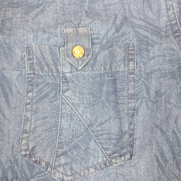 Triple Five Soul Blue Floral Pattern Button Down Short Sleeve Shirt Size Medium‎ - Picture 7 of 12